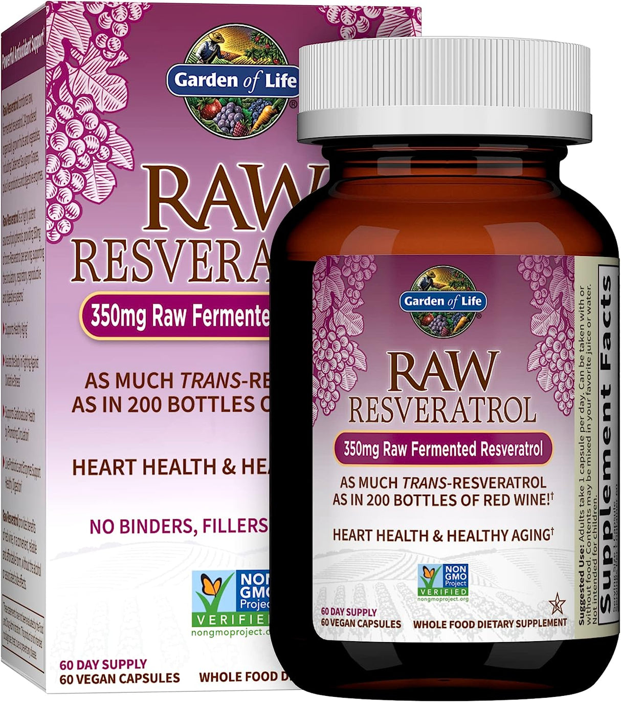 Garden of Life Heart Resveratrol Supplement 350Mg. 60 Capsulas