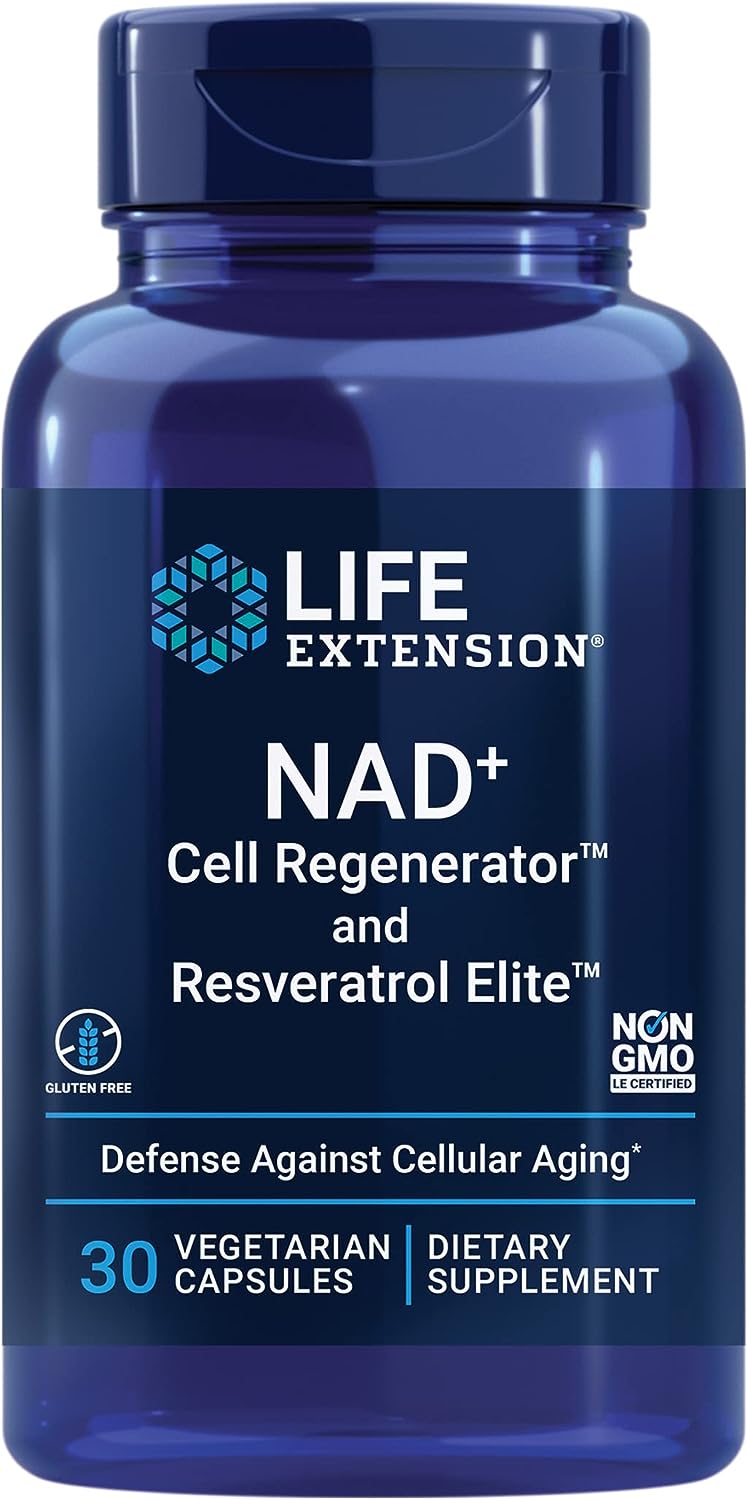Life Extension NAD+ Cell Regenerator and Resveratrol Elite 30 Capsulas