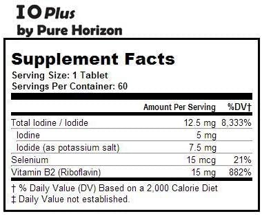 IOPlus by Pure Horizon Niacin-Free Iodine Supplement 60 Tabletas