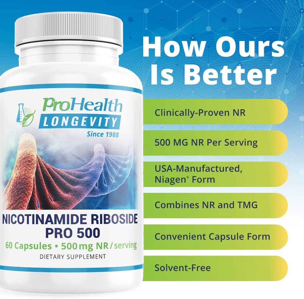 ProHealth Longevity Nicotinamide Riboside Pro 500 500Mg. 60 Capsulas