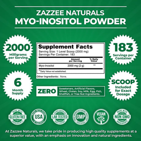 Zazzee Naturals Myo-Inositol Powder 12.91Oz.