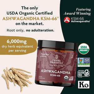Tribe Organics Ashwagandha KSM 66 Pure Organic Root Powder Extract
