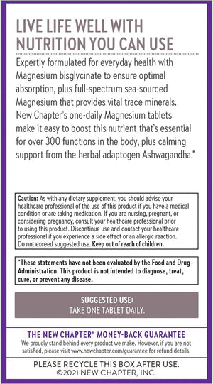 New Chapter Magnesium + Ashwagandha 60 Tabletas