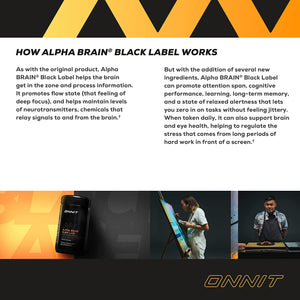 ONNIT Alpha Brain Black Label 80 Capsulas