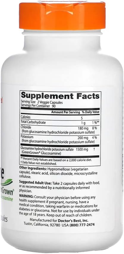 Doctor's Best Vegan Glucosamine Sulfate 180 Capsulas