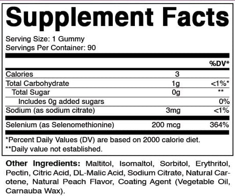 Vitamatic Yeast Free Selenium Gummies 200mcg 90 Gomitas