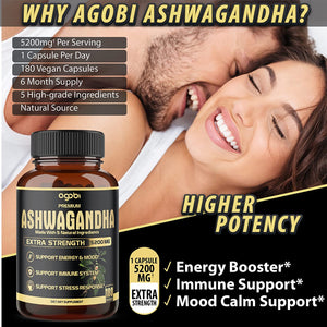 Agobi Premium Ashwagandha 5200Mg. 180 Capsulas