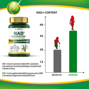 Vantein NAD & Resveratrol Supplement 1000Mg. 60 Capsulas