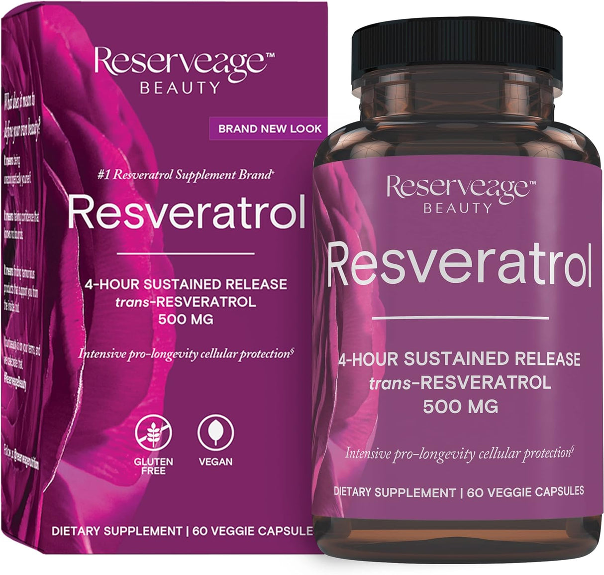 Reserveage Beauty Resveratrol 500Mg. 60 Capsulas