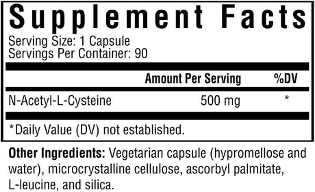 Seeking Health NAC N-Acetyl-L-Cysteine 500Mg. 90 Capsulas
