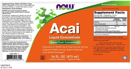 NOW Supplements Acai Liquid 473Ml.