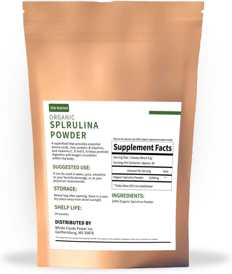 Elite Nutrient Organic Spirulina Powder 240Gr.