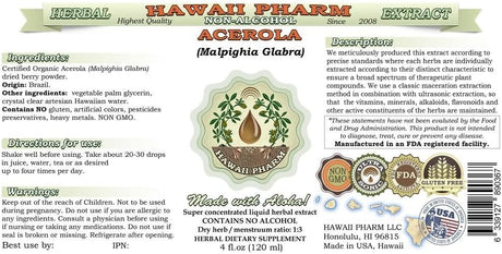 Hawaii Pharm Acerola Alcohol-Free Liquid Extract 2 Fl.Oz.