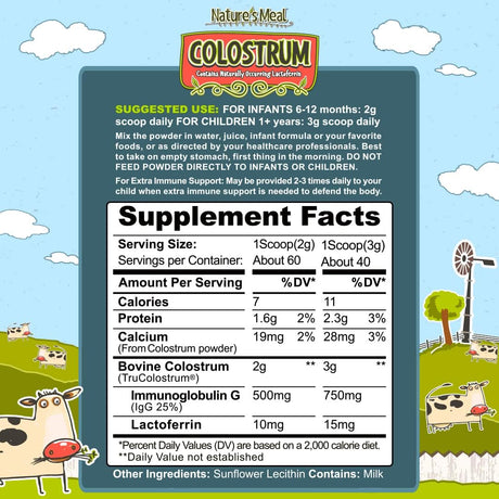 Nature's Meal Colostrum Powder Immune Support for Kids 120Gr.