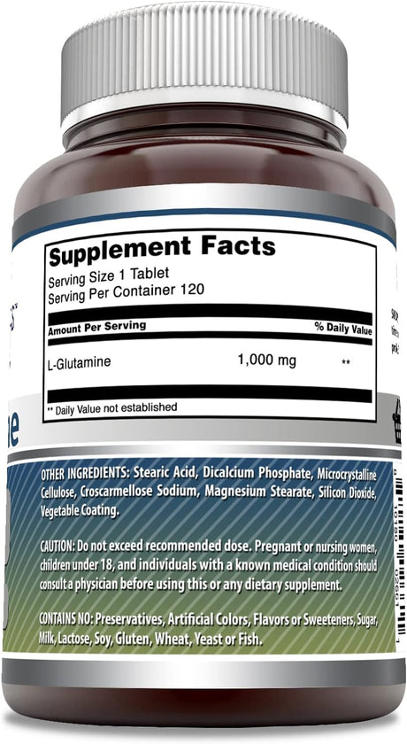 Amazing Formulas L Glutamine 1000Mg. 120 Tabletas
