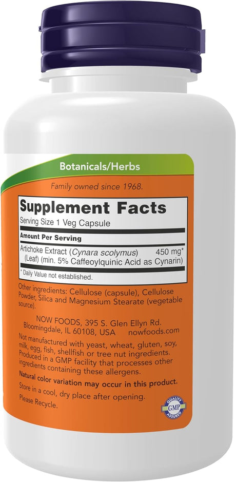 Now Supplements Artichoke Extract 450Mg. 90 Capsulas