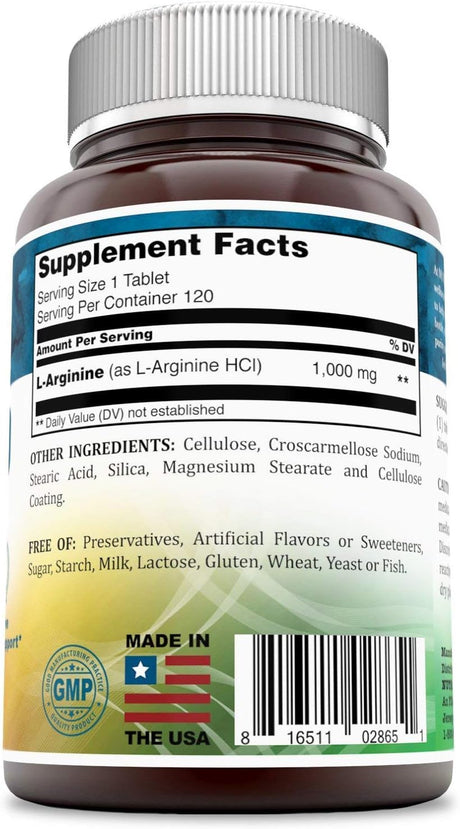 Nutri Essentials L-Arginine 1000Mg. 120 Tabletas