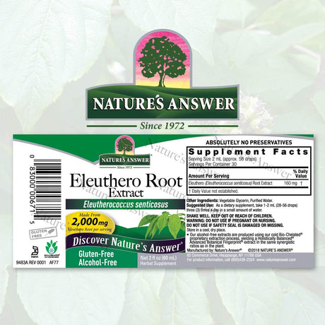 Nature's Answer Alcohol-Free Eleuthero Root 2000Mg. 2 Fl. Oz.