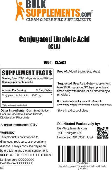 BULKSUPPLEMENTS Conjugated Linoleic Acid Powder 100Gr.
