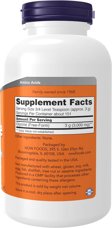 NOW Supplements Glycine Pure Powder 454Gr.