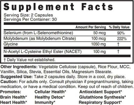 Nature's Fusions Neuro NAC Supplement N-Acetyl Cysteine Ethyl Ester 60 Capsulas