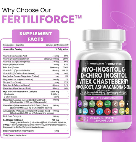 Clean Nutraceuticals Myo-Inositol & D-Chiro Inositol 120 Capsulas