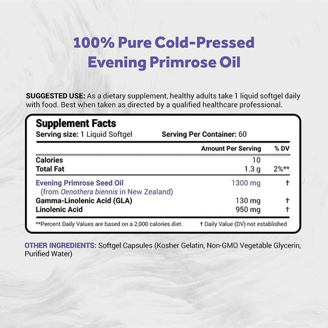 Naturalis Evening Primrose Oil 1300Mg. 60 Capsulas Blandas