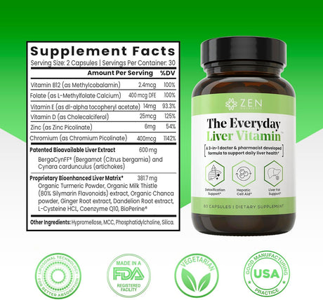 Zen Nutrients The Everyday Liver Vitamin 60 Capsulas