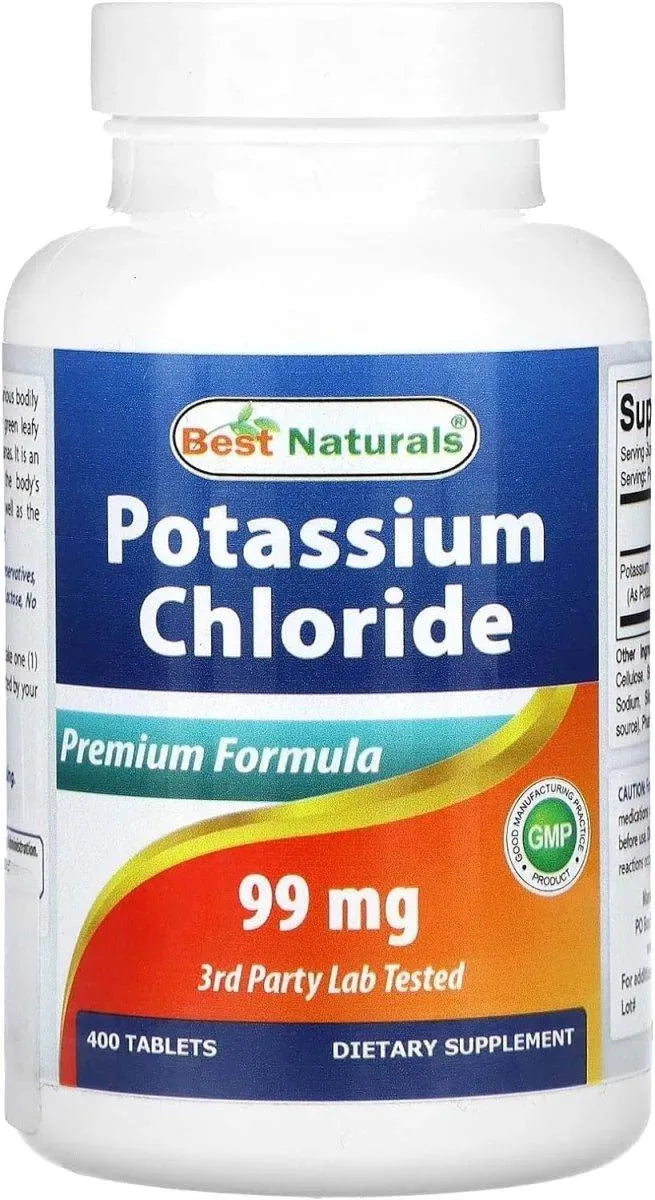 Best Naturals Potassium Chloride 99Mg. 400 Tabletas The Red Vitamin MX