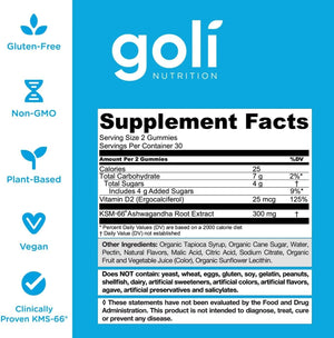 Goli Nutrition Ashwagandha & Vitamin D Gummy Mixed Berry 60 Gomitas