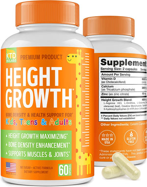 KTD BIOLABS Height Growth Maximizer Height Increase Pills for Adults & Kids Growth 60 Caps.