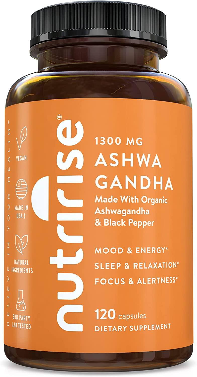 NutriRise Ashwagandha 1300Mg. 120 Capsulas - The Red Vitamin MX