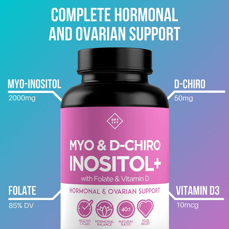 Optify Myo-Inositol and D-Chiro Inositol Plus Folate and Vitamin D 120 Capsulas