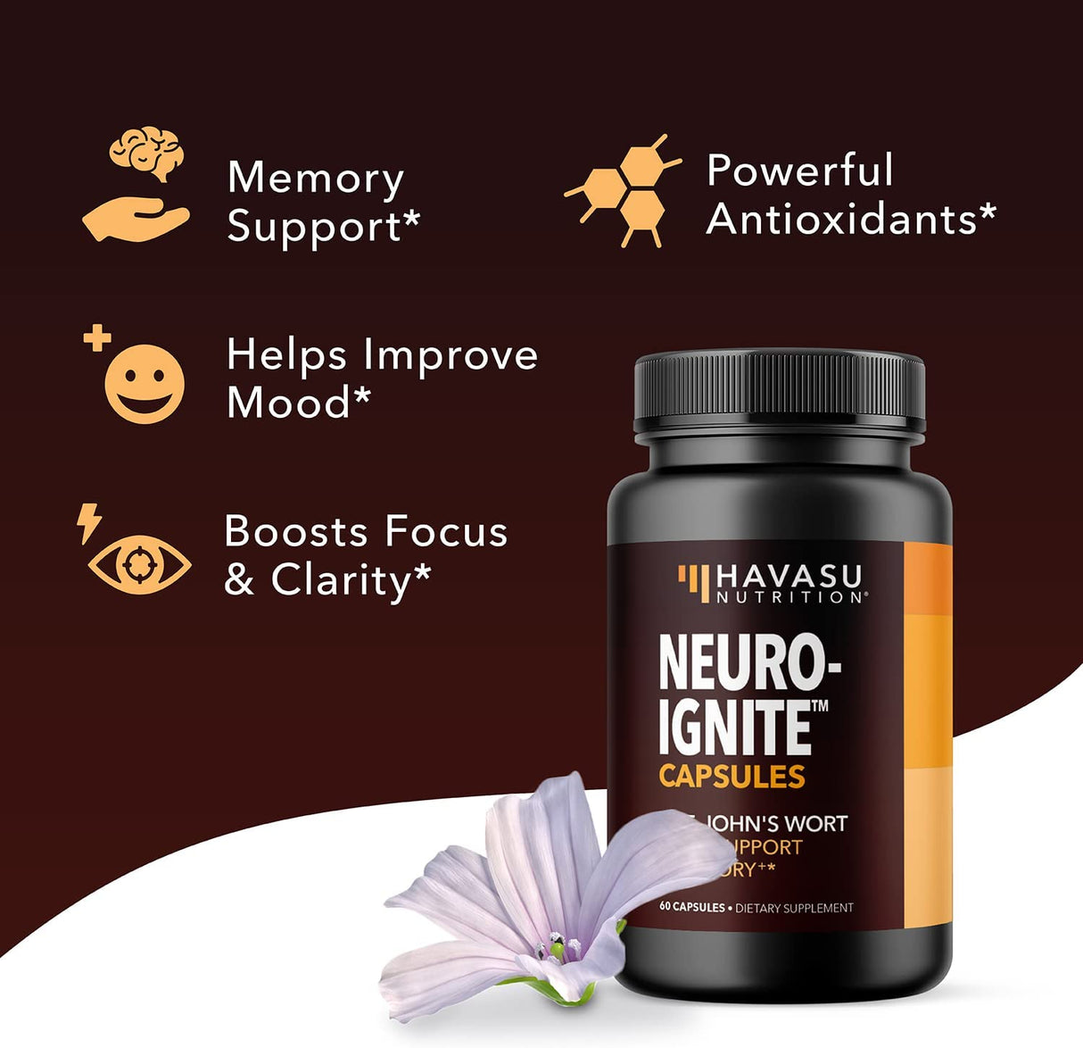 Havasu Nutrition NeuroIgnite Nootropic Focus Brain Support 30 Capsulas