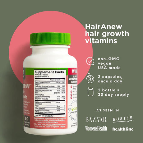 Naturenetics HairAnew Hair Growth Vitamins for Women & Men 60 Capsulas