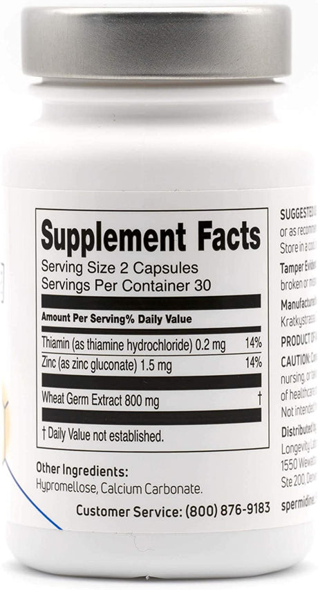 Longevity Labs + spermidineLIFE Wheat Germ Extract 60 Capsulas