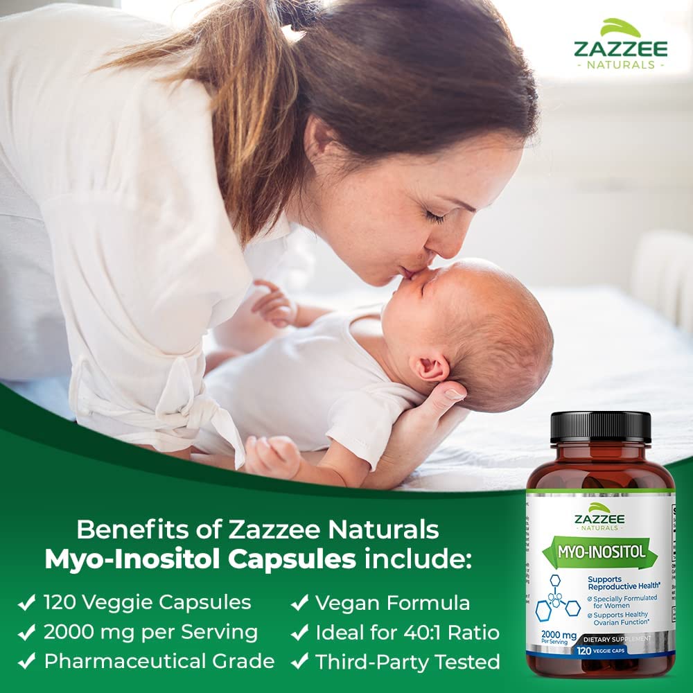 Zazzee Naturals Myo-Inositol 2000Mg. 120 Capsulas