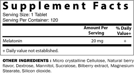 Vitamatic Melatonin Fast Dissolve 20Mg.120 Tabletas