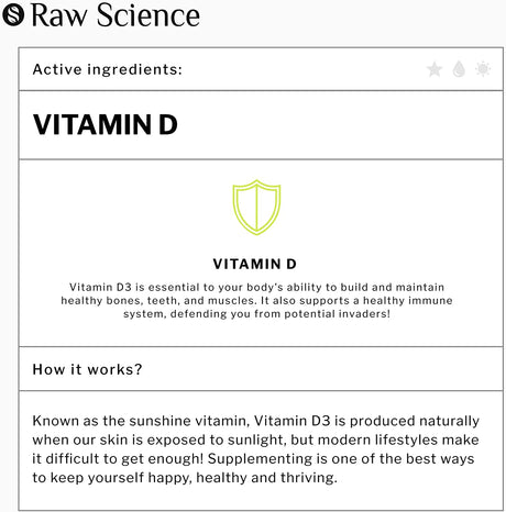 S Raw Science Vitamin D3 Liquid Drops for Faster Absorption 10,000IU 2Oz.