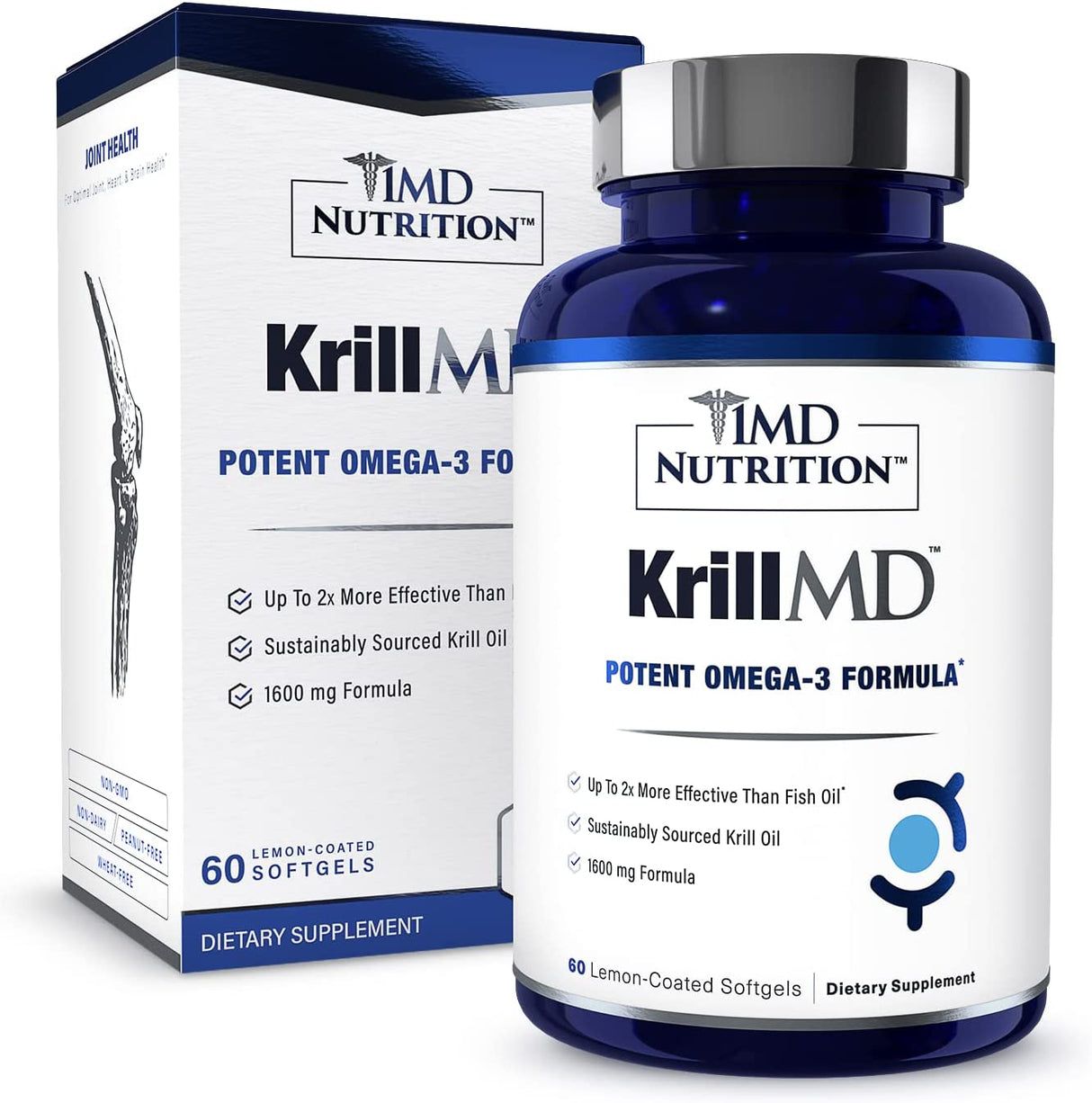 1MD Nutrition KrillMD Antarctic Krill Oil Omega 3 60 Capsulas Blandas