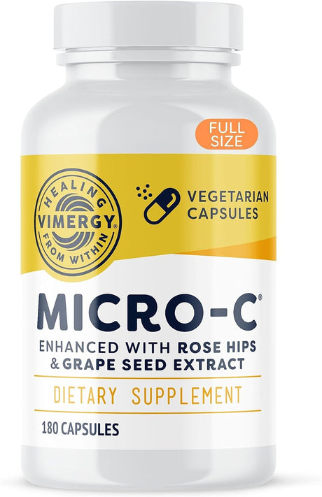 Vimergy Micro-C Natural Buffered Vitamin C Capsules with Rose Hips