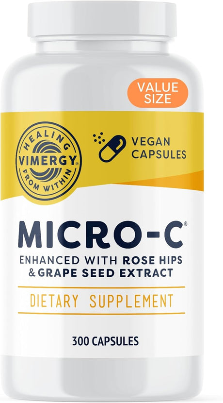 Vimergy Micro-C Natural Buffered Vitamin C Capsules with Rose Hips