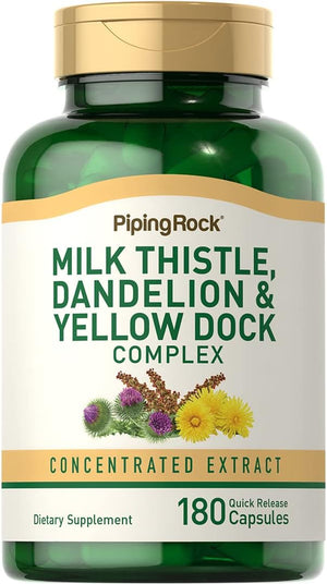 Piping Rock Milk Thistle, Dandelion & Yellow Dock 180 Capsulas