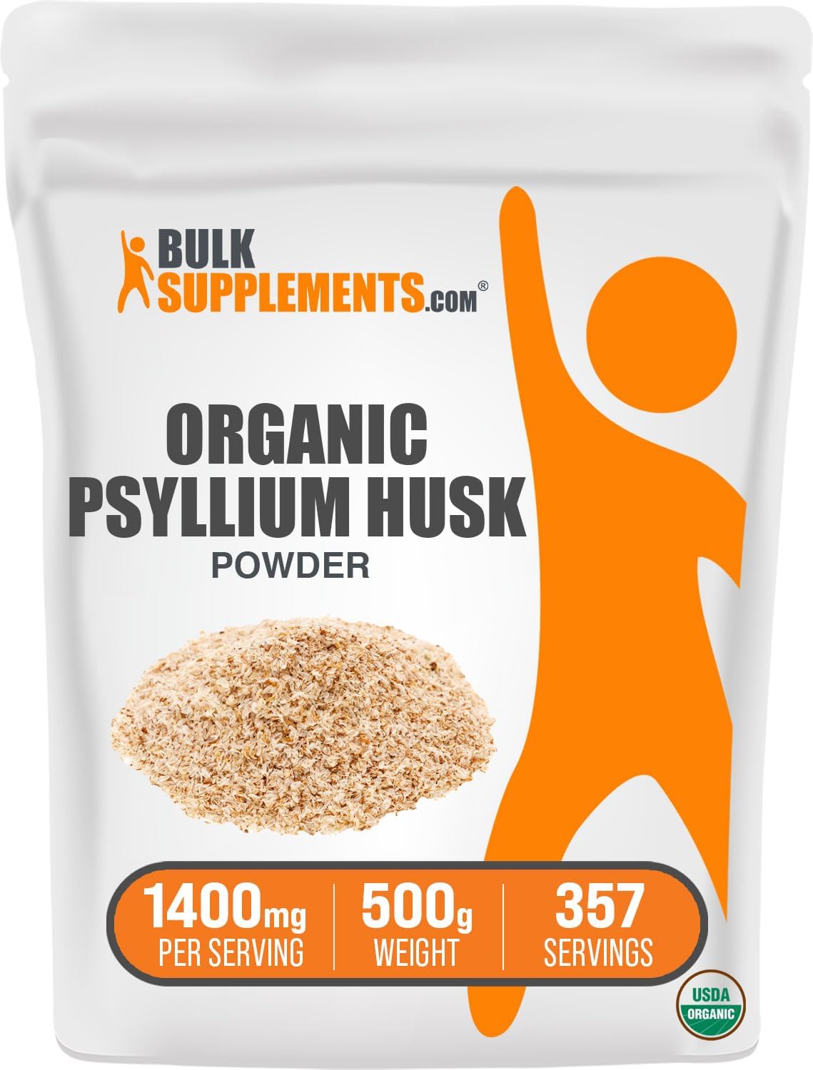 Bulk Supplements Organic Psyllium Husk Powder 500Gr.