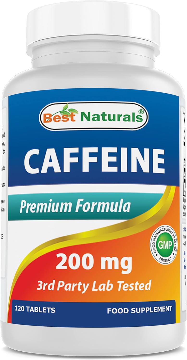 Best Naturals Caffeine Pills 200Mg. 120 Tabletas