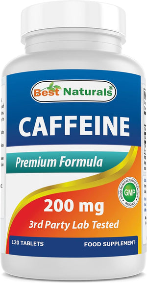 Best Naturals Caffeine Pills 200Mg. 120 Tabletas