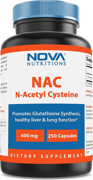 Nova Nutritions N-Acetyl L-Cysteine NAC 600Mg. 250 Capsulas