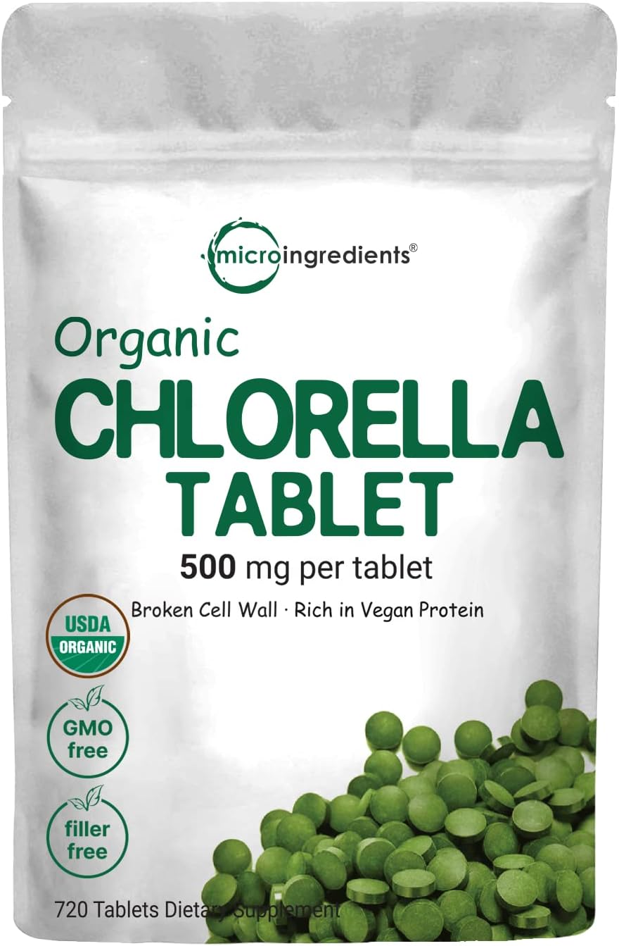 Micro Ingredients Organic Chlorella 500Mg. 720 Tabletas