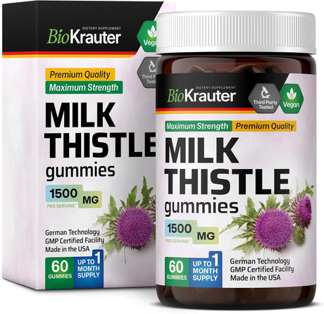 BIOKRAUTER - BIO KRAUTER Milk Thistle Liver Detox Gummies 1500Mg. 60 Gomitas - The Red Vitamin MX - Suplementos Alimenticios - {{ shop.shopifyCountryName }}