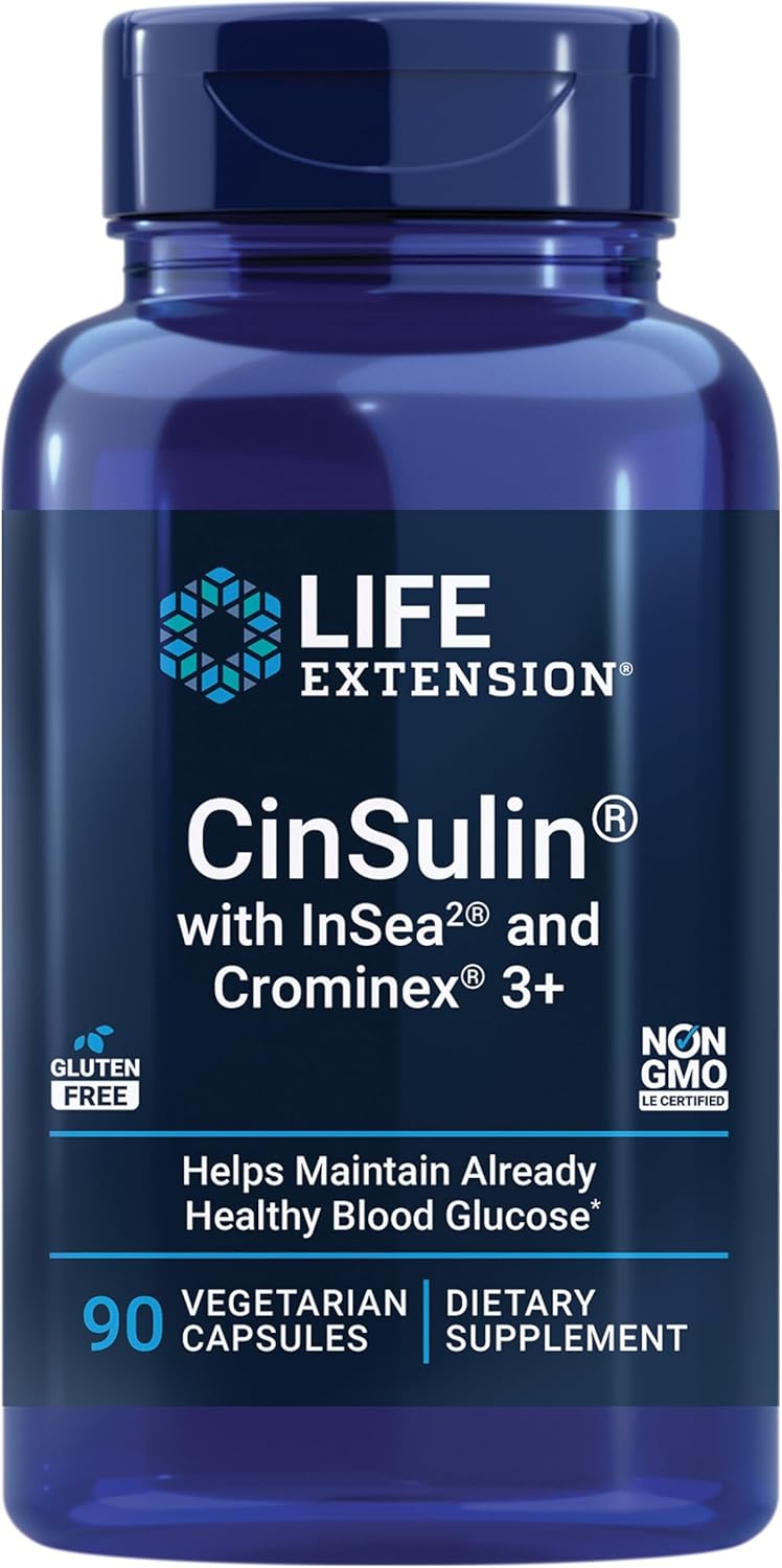Life Extension CinSulin with InSea2 and Crominex 3+ 90 Capsulas